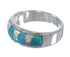 Turquoise Opal Inlay Authentic Sterling Silver Ring Size 5-3/4 RX82832